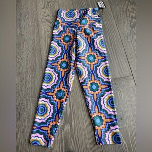 Exotica Santorini Sun Blue Performance High Waisted Capri Crop Leggings